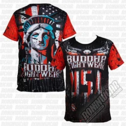 Buddha Liberty Fighter Tee Nero-Rosso