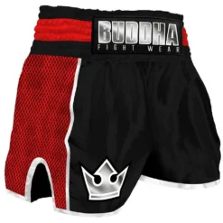 Buddha Muay Thai Kick Boxing Buddha Retro Premium Nero-Rosso