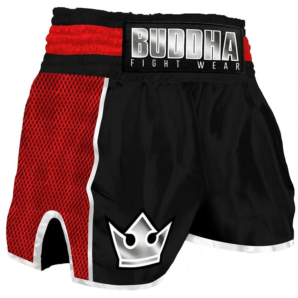 Buddha Muay Thai Kick Boxing Buddha Retro Premium Nero-Rosso