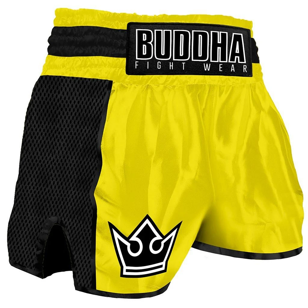Buddha Muay Thai Short Retro Premium Giallo