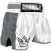 Buddha Pantalon Muay Thai Kick Boxing Buddha Retro Premium Bianco-Grigio