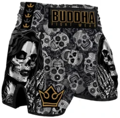 Buddha Pantalon Muay Thai Kick Boxing European Black Mexican Style Nero