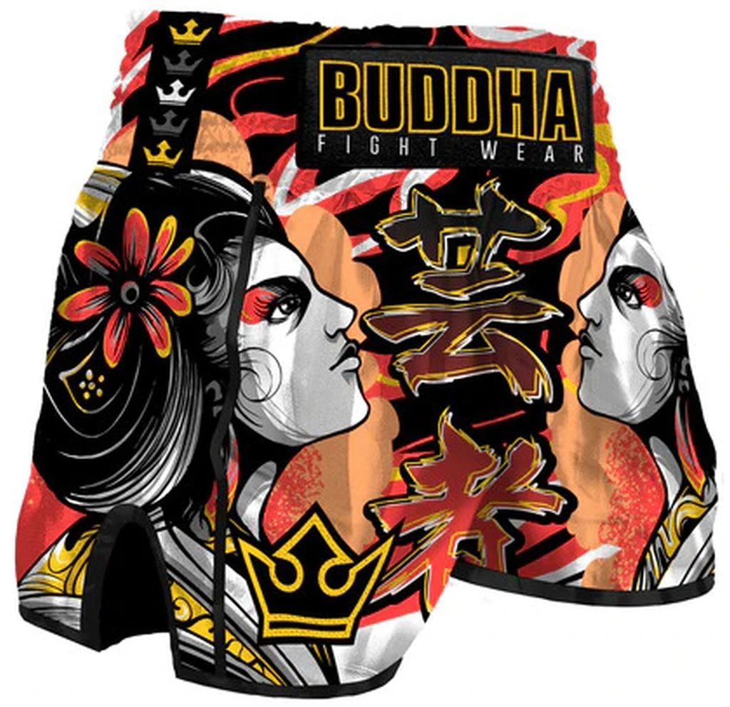 Buddha Pantalon Muay Thai Kick Boxing European Geisha Nero