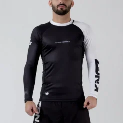 Kingz OE L/S BJJ Rash Guard Nero-Bianco