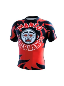 Manto Rashguard Cariblanco Nero-Rosso