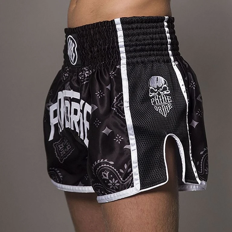 Pride Or Die Muay Thai Shorts Nero-Bianco - immagine 2