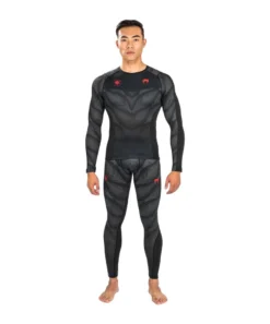 Venum Phantom Rashguard Long Sleeves Nero-Rosso
